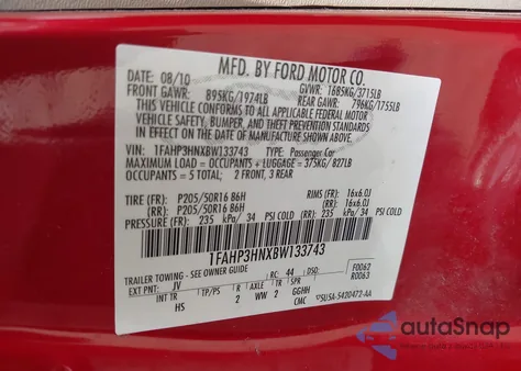 2011 Ford Focus Sel из США, поврежденный, VIN 1FAHP3HNXBW133743